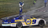 Concrete king: Elliott celebrates Music City win