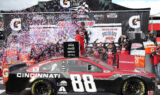 Bowman, No. 88 team celebrates commanding Fontana win