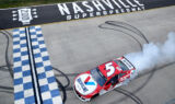 Cue the guitar solo! Check out Larson celebrating his Nasvhille win