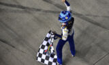 Concrete king: Elliott celebrates Music City win